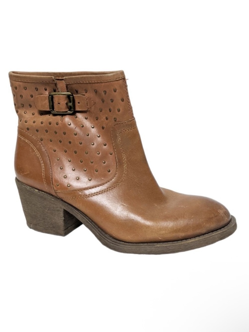 LUCKY BRAND Butler Leather Studded Ankle Boots 8.5